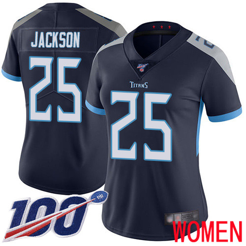 Tennessee Titans Limited Navy Blue Women Adoree Jackson Home Jersey NFL Football 25 100th Season Vapor Untouchable
